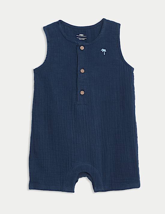 Pure Cotton Double Cloth Romper (0 Mths - 3 Yrs)