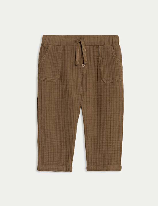 Doppeltuch-Hose aus reinem Baumwoll-Doppelgewebe (0–6&nbsp;J.)