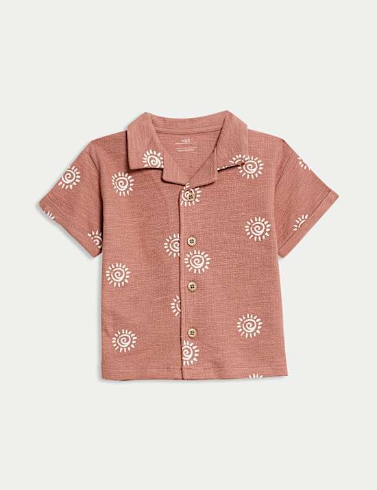 2-delige outfit van zuiver katoen met shirt en korte broek (0-6 jaar)