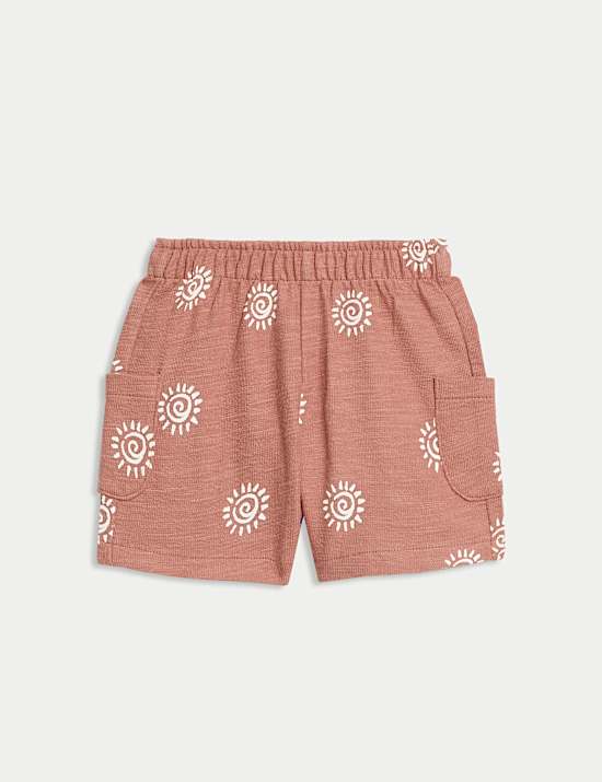 2-delige outfit van zuiver katoen met shirt en korte broek (0-6 jaar)