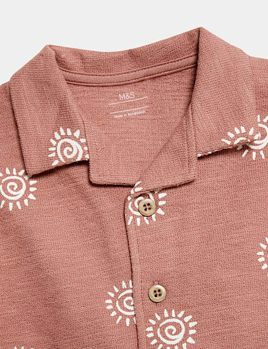 2-delige outfit van zuiver katoen met shirt en korte broek (0-6 jaar)