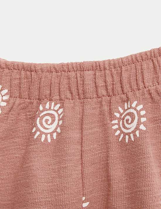 2-delige outfit van zuiver katoen met shirt en korte broek (0-6 jaar)