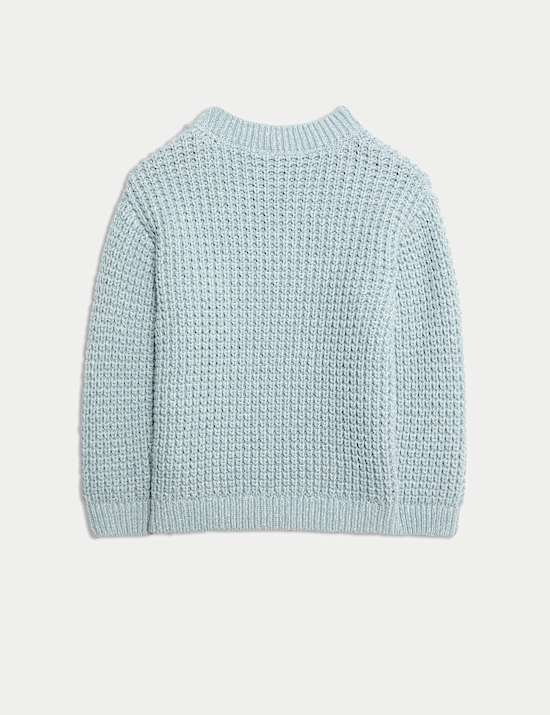 Pure Cotton Open Knit Jumper (0-3 Yrs)