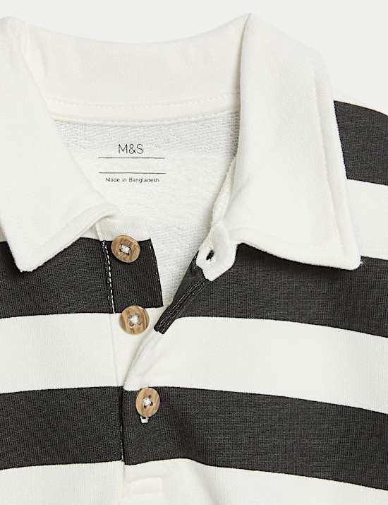 Cotton Rich Striped Rugby Sweatshirt (0-6 Yrs)