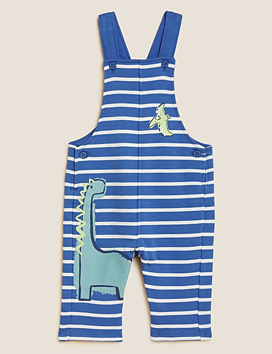 Cotton Rich Dinosaur Dungarees (0 -3 Yrs)