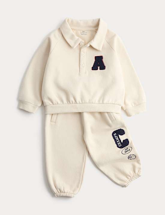 2pc Cotton Rich Collared Outfit (0 Mths-3 Yrs)