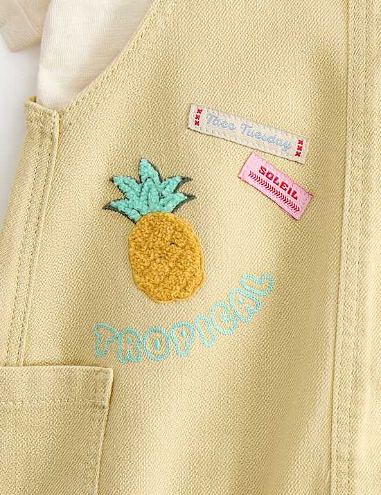 2 Piece Embroidered Bib Shorts and Top (0-3 Yrs)