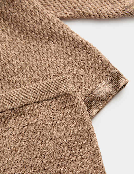 2pc Knitted Textured Outfit (0-3 Yrs)