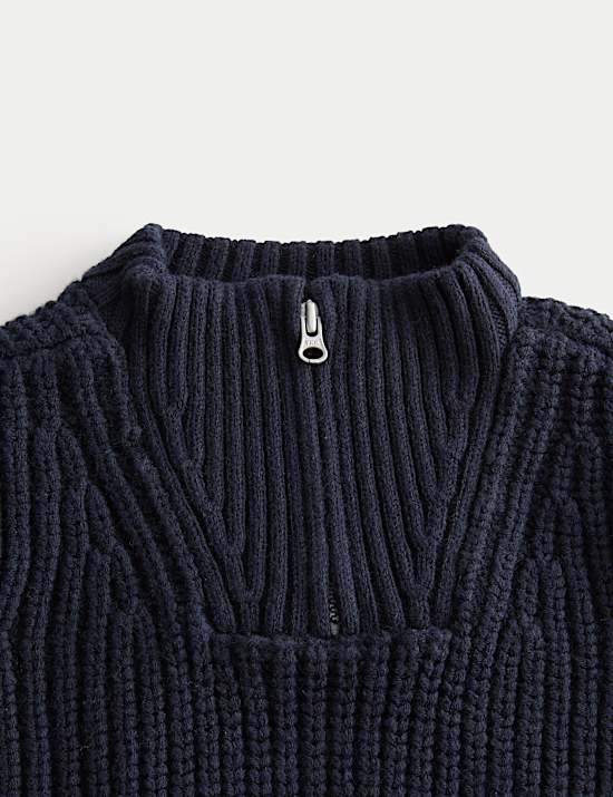 Knitted Quarter Zip Jumper (0-3 Yrs)