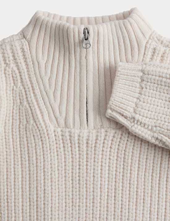 Knitted Quarter Zip Jumper (0-3 Yrs)
