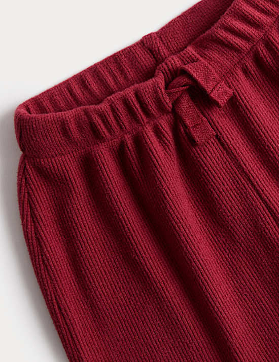 מארז 3 מכנסי טרנינג מבד סרוק באריגת וופל (0-‏3 שנים)