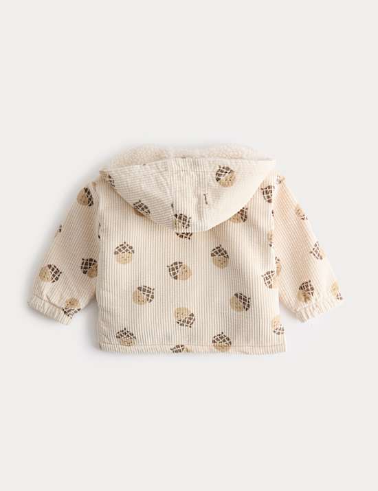 Pure Cotton Acorn Fleece Lined Hoodie (0-3 Yrs)