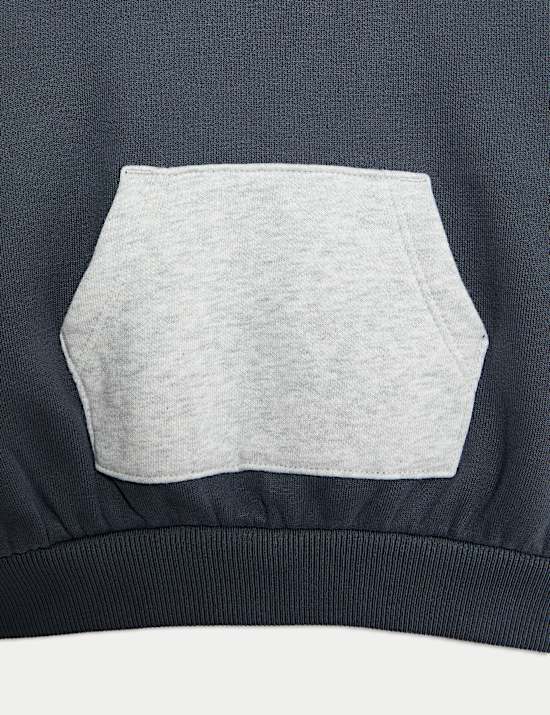 2pc Cotton Rich Colour Block Hooded Sweat Outfit (0-6 Yrs)