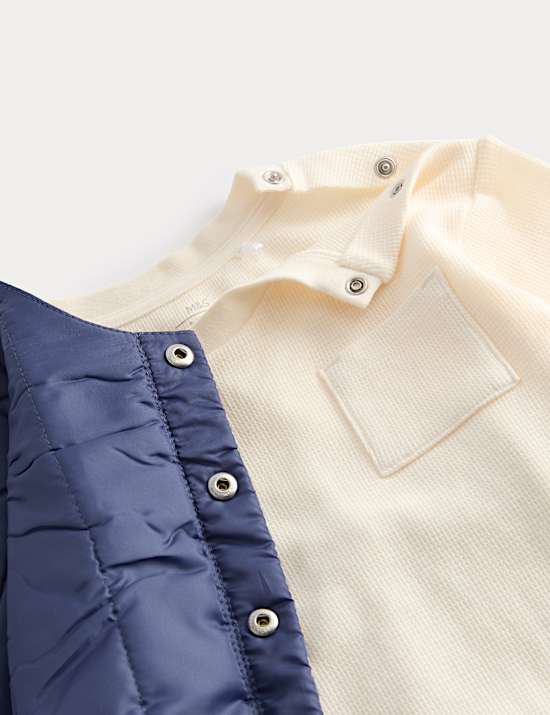 3-delige outfit met gilet met Gingham-ruit (0-36 maanden)