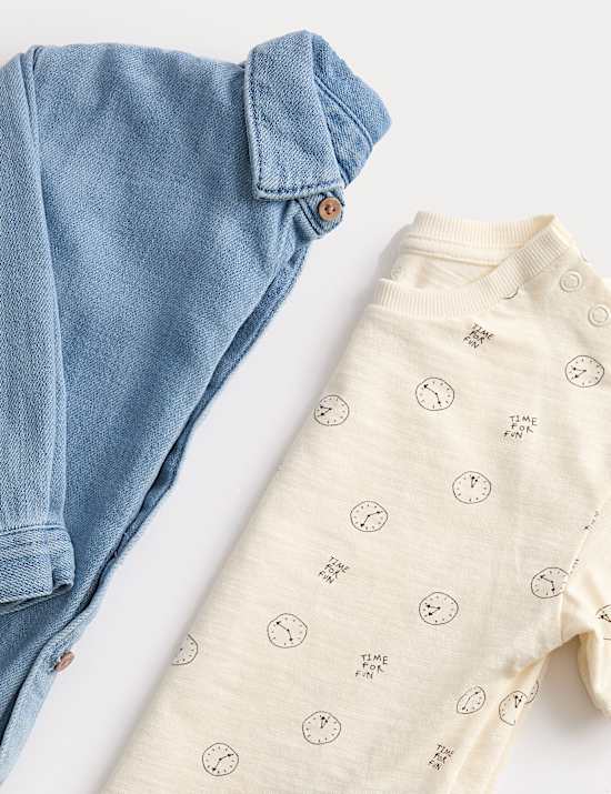 Denim Shirt with Printed T-Shirt (0-6 Yrs)