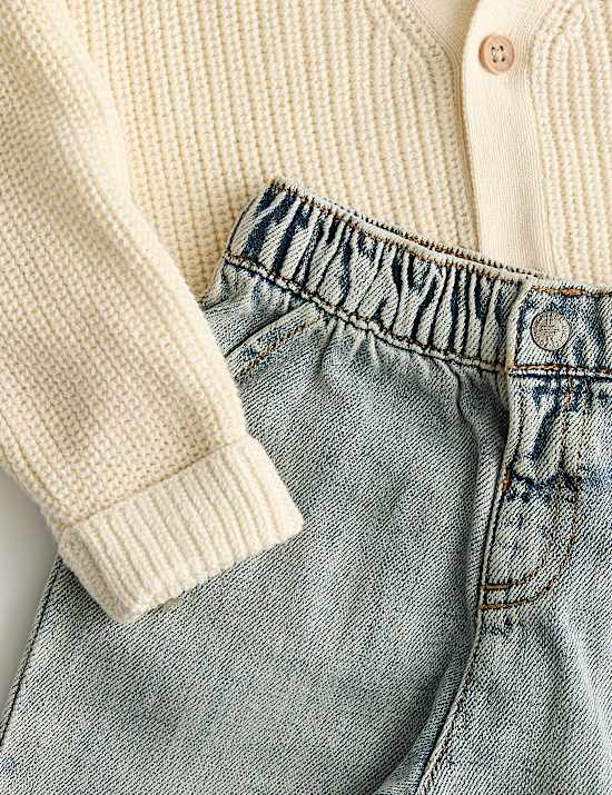 3 Piece Cardigan, Check Shirt & Jeans Outfit (0 Months-3 Years)