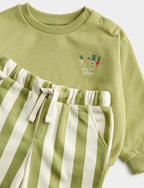 Veg Graphic Sweatshirt and Stripe Trousers (0-3 Years)