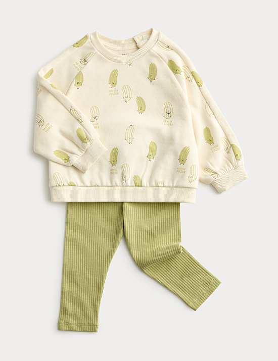 2 Piece Little Pickle Sweatshirt & Leggings Outfit (0-3 Years)