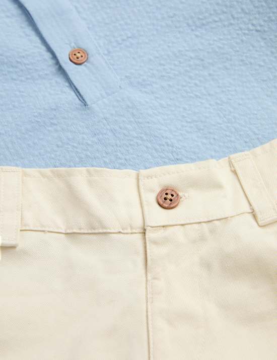 Seersucker Shirt and Chino Shorts Outfit (0 Months-5 Years)