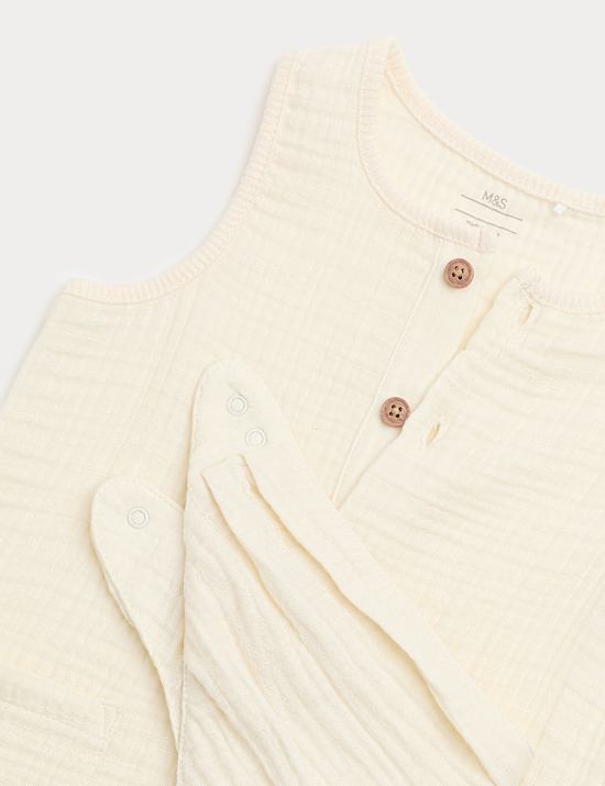 Pure Cotton Romper with Bib (0-3 Yrs)