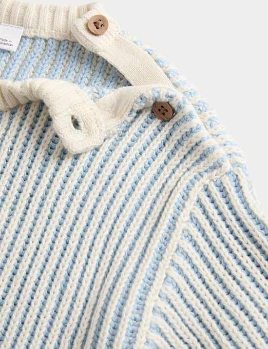 Pure Cotton Knitted Striped Jumper (0-5 Yrs)