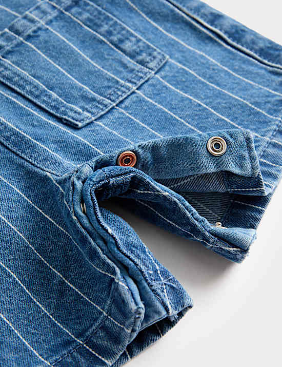 Denim Striped Bibshort with T-Shirt (0-3 Yrs)