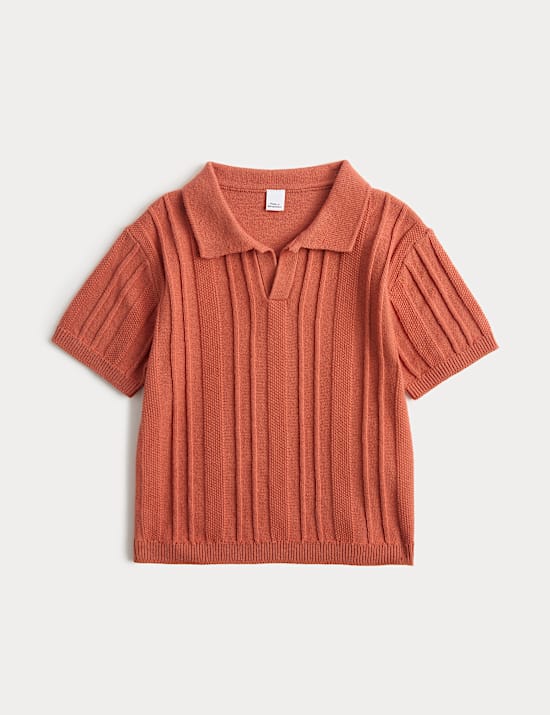 Pure Cotton Ribbed Knitted Top (0-5 Yrs)