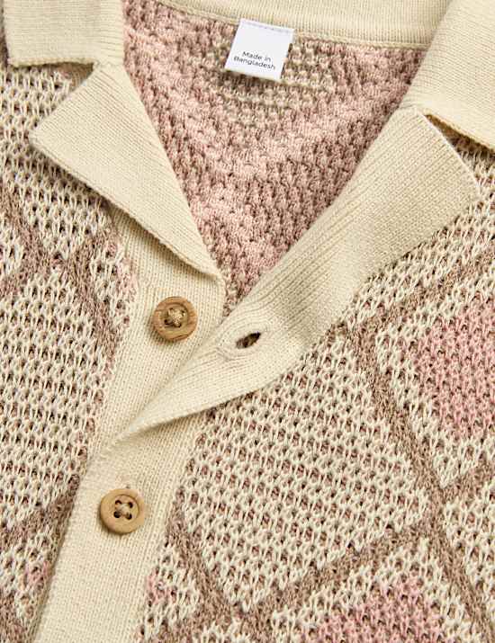 Pure Cotton Knitted Patterned Shirt (0-5 Yrs)