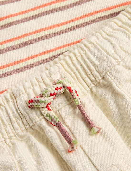 Stripe Top and Graphic Shorts Outfit (0-5 Yrs)