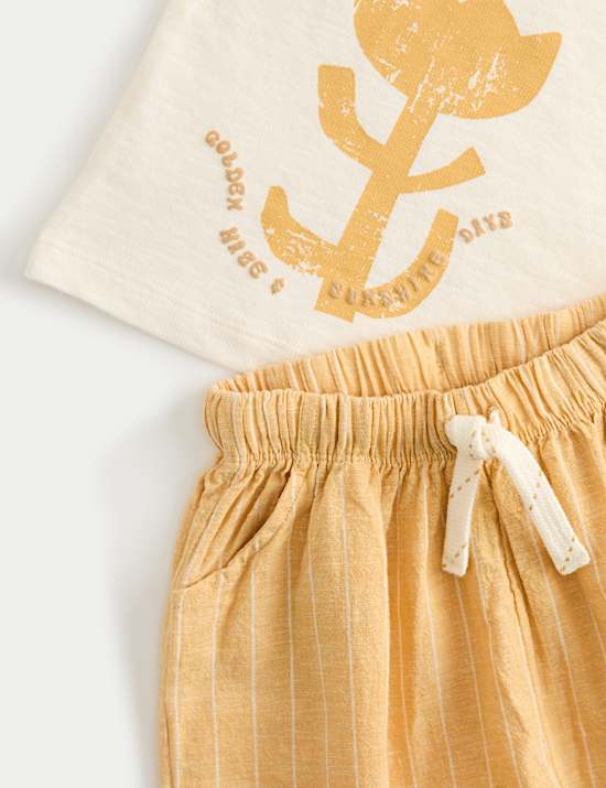 T-Shirt mit Grafik und gestreifter Hose (0&ndash;5 Jahre)