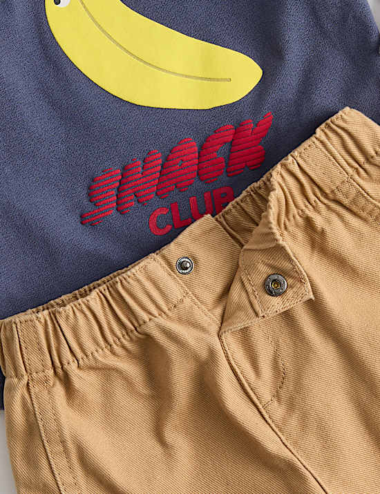 Conjunto de 2 piezas de parte de abajo y top 100 % algod&oacute;n (0 -5 a&ntilde;os)