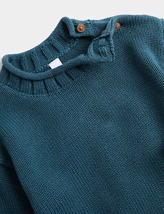 Pure Cotton Roll Hem Jumper (0 Mths-5 Yrs)