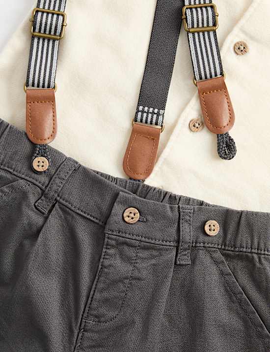 Cotton Shirt, Trouser and Braces Outfit (2-7 Yrs)
