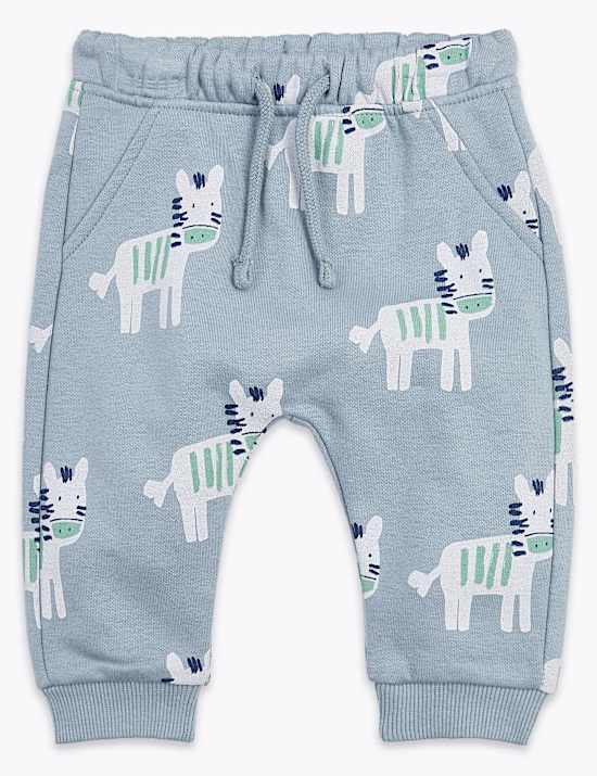 Cotton Rich Zebra Print Joggers (0-3 Yrs)