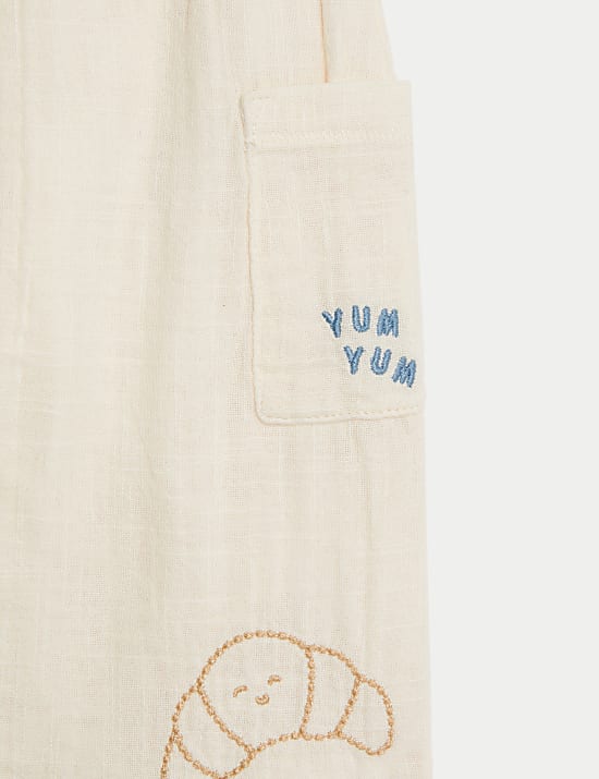Pure Cotton Food Embroidery Trousers (0-3 Yrs)