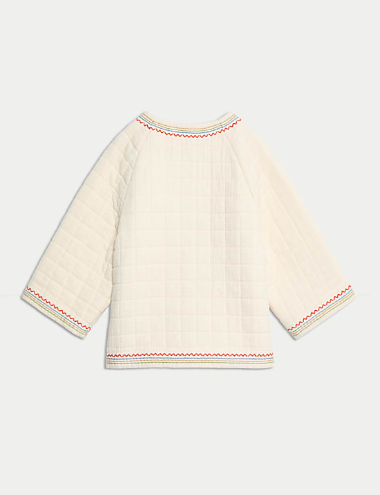Pure Cotton Embroidered Quilted Jacket (0-3 Yrs)