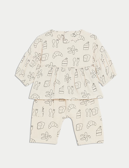 2pc Pure Cotton Print Outfit (0-3 Yrs)