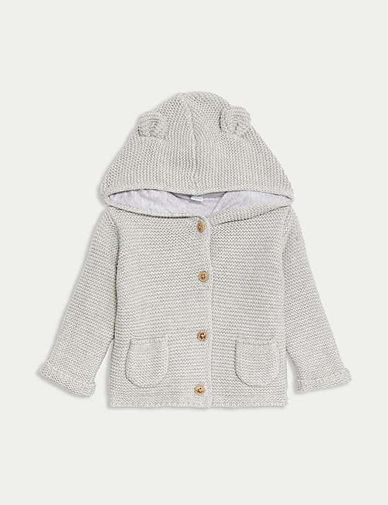 Pure Cotton Hooded Cardigan (7lbs-3 Yrs)