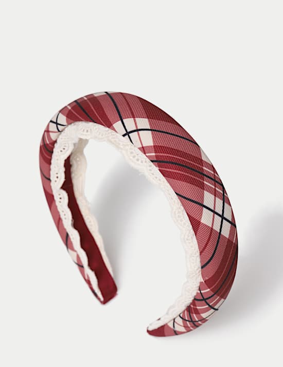 Diadema acolchada de cuadros