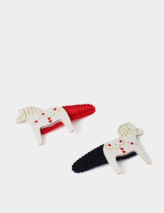 Pack de 2 pinzas para el pelo con diseño de caballo