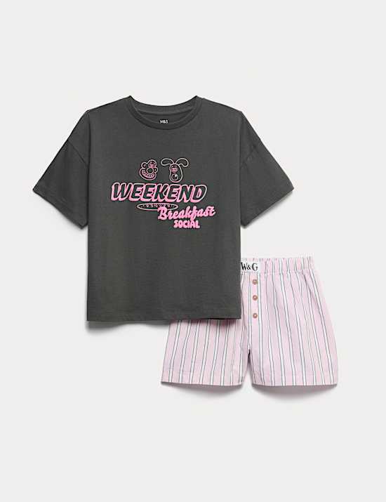 Pure Cotton Wallace & Gromit™ Pyjamas (6-16 Yrs)