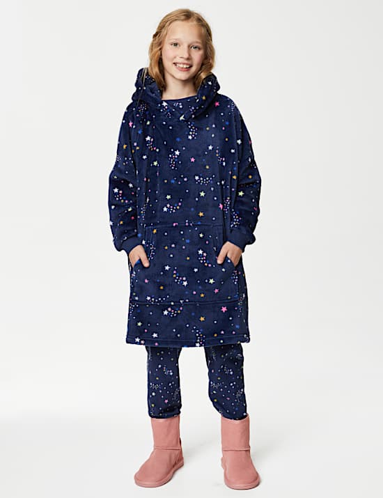 Hoodie Fleece Berukuran Besar Motif Bintang (3-16 Thn)