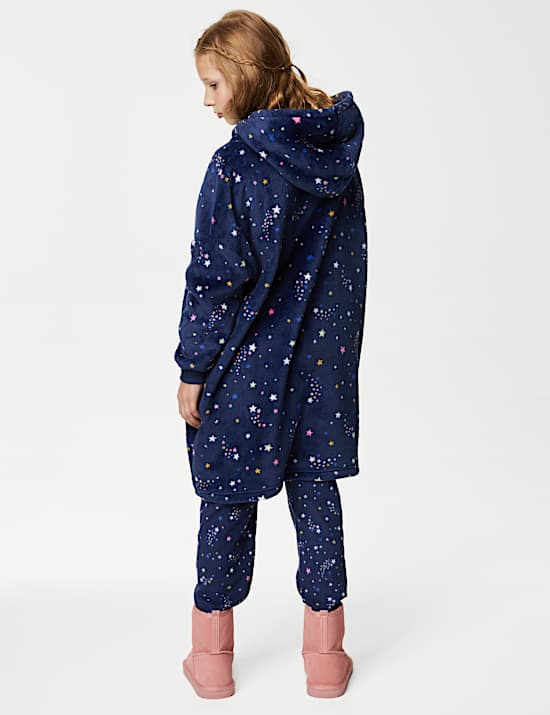 Hoodie Fleece Berukuran Besar Motif Bintang (3-16 Thn)