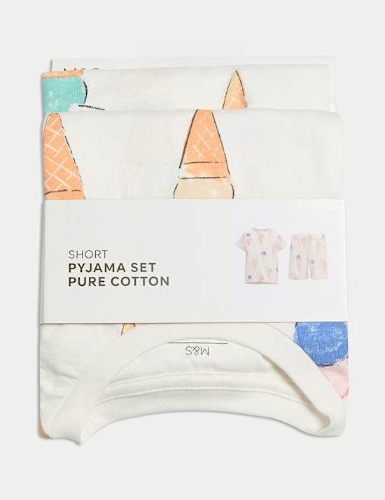 Pure Cotton Ice Cream Print Pyjamas (1-16 Yrs)