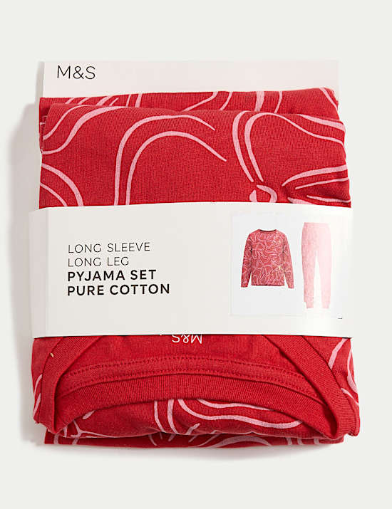 Pure Cotton Bow Print Pyjamas (1-16 Yrs)