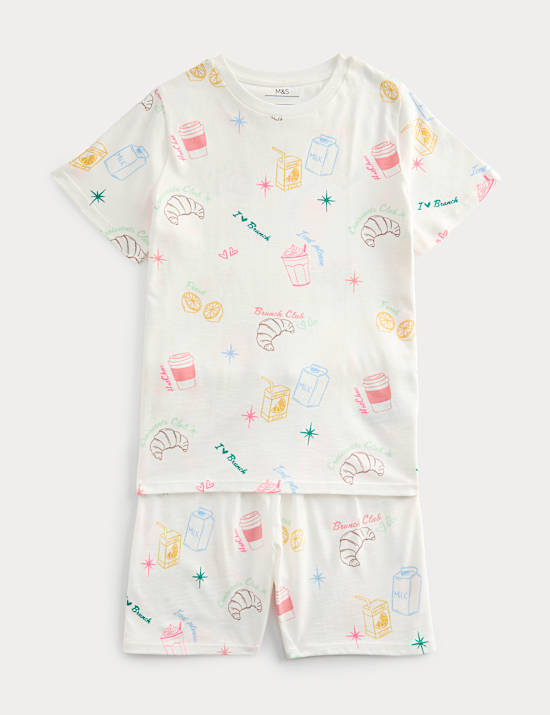 Pure Cotton Brunch Graphic Pyjamas (1-16 Yrs)