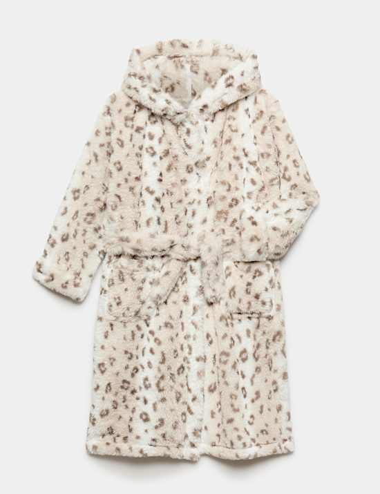 Kids' Fleece Leopard Print Dressing Gown (6-16 Yrs)