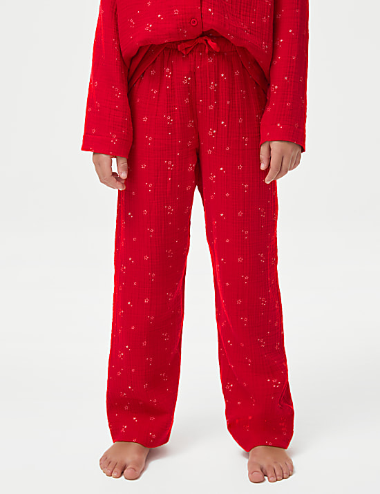 Pure Cotton Christmas Star Pyjamas (1-16 Yrs)