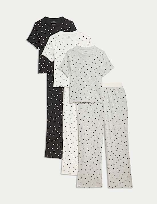 3pk Cotton Rich Heart Pyjama Sets (1-16 Yrs)