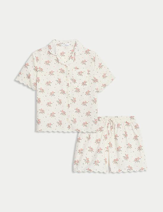 Pure Cotton Floral Pyjamas (3-16 Yrs)